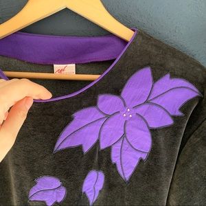Vintage | Special Black and Purple Velour Sweater
